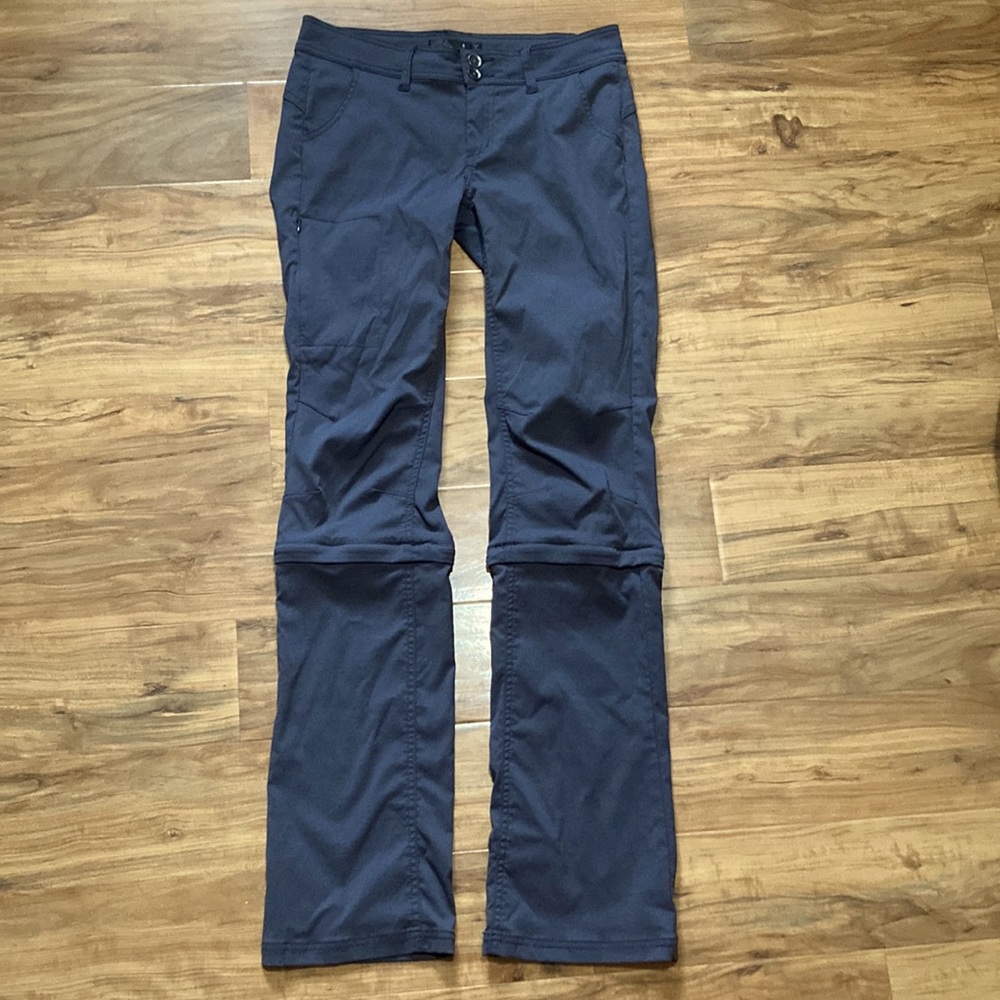 Prana Halle II Gray Zipper Convertible Hiking Pants Size 6 *TALL*